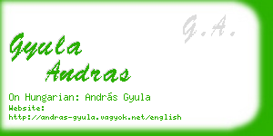 gyula andras business card